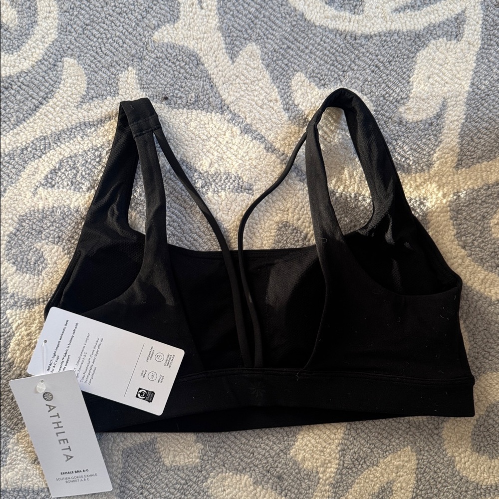 NWT Athleta Exhale Bra A-C Bra Sz M Black - Picture 6 of 8